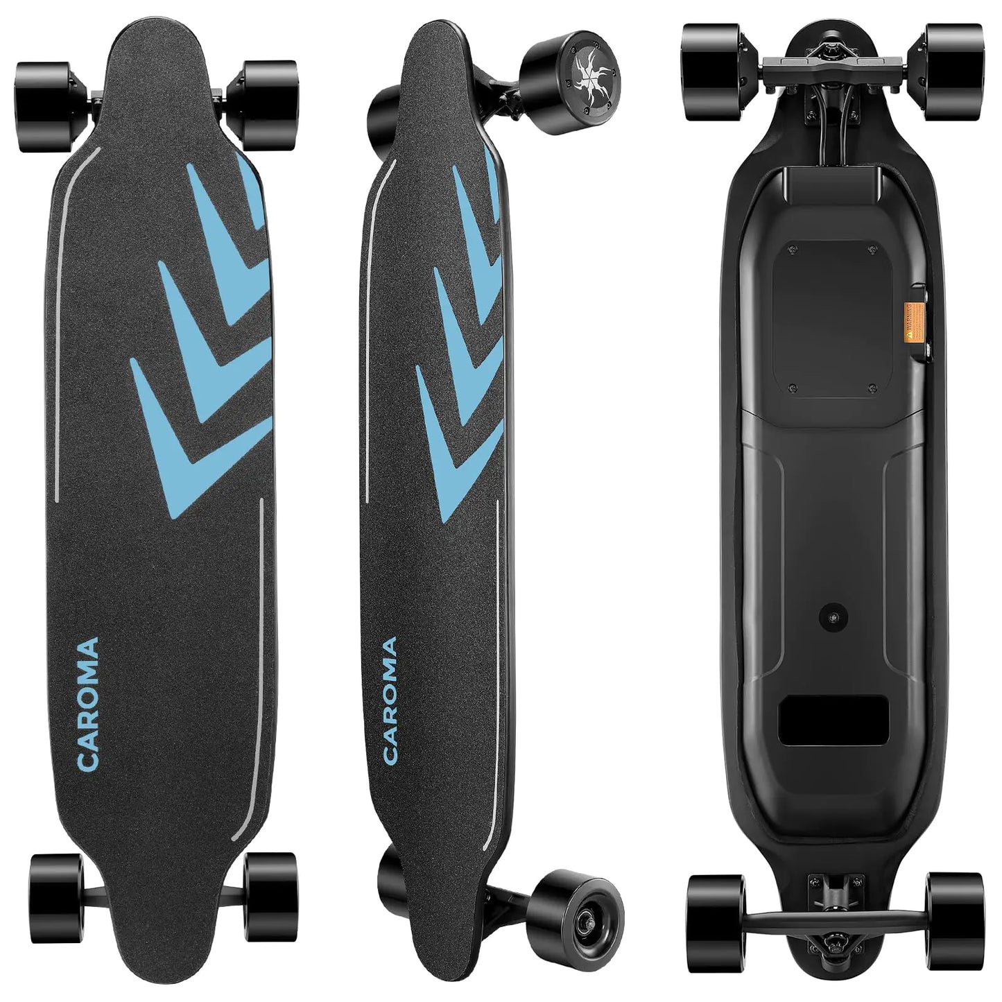 Caroma Electric Skateboard with Remote 1200W Electric Longboard 28 Mph Top Speed & 16 Miles Range Max Load 300lbs Safety Luminous Sandpaper Suitable for Adults & Teens Beginner (Blue)