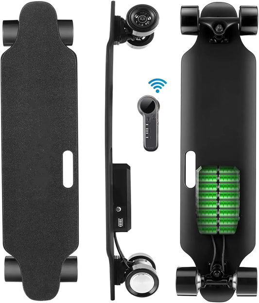 Caroma Electric Skateboard with Remote 700W Electric Longboard18.6 Mph Top Speed & 12 Miles Range Suitable for Adults & Teens Beginners Built-in Intelligent BMS Easy Carry Handle Design